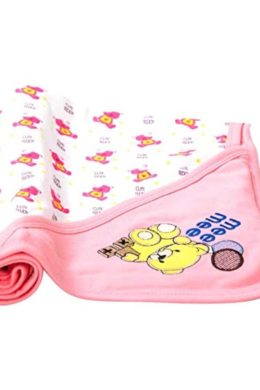 Mee Mee Baby Warm and Soft Swaddle Wrapper with Hood Single Layer for New born 0 to 6 months (Pink)